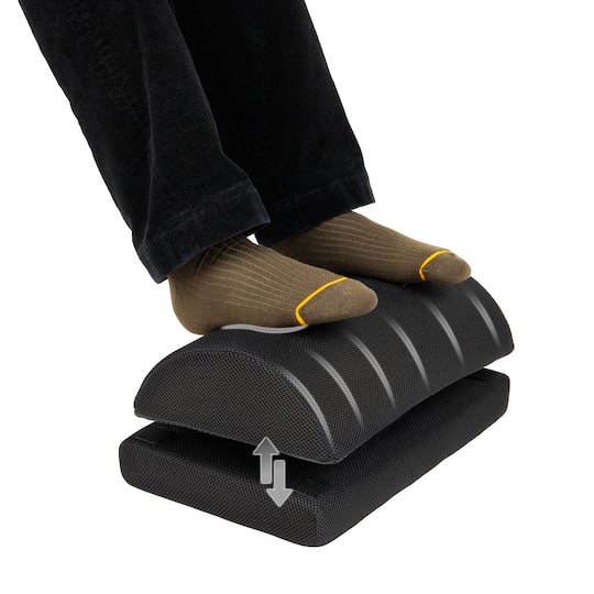 Mind Reader Air-Cloud Memory Foam Under Desk Footrest, Ergonomic Support for Back, Hip, Legs, Knees & Feet, Adjustable Height, Memory Foam, Black Mind Reader Air-Cloud Memory Foam Under Desk Footrest, Ergonomic Support for Back, Hip, Legs, Knees & Feet, Adjustable Height, Memory Foam, Black